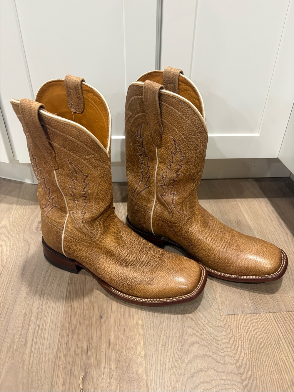 Tecovas The Doc Men's Buckskin Deerskin Western Boots Brown US 11D